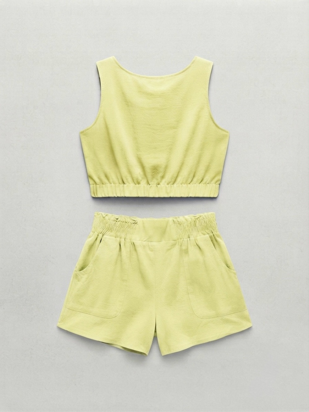 Women’s Lime Crop Tank and Shorts Set